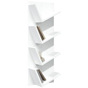 Libreria a Parete a 4 Ripiani Bianca 33x16x90 cm 840716