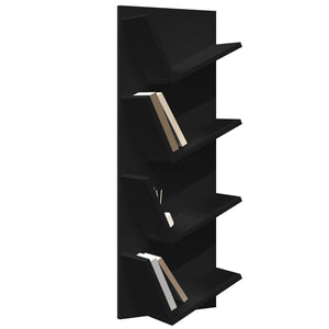 Libreria a Parete a 4 Ripiani Nera 33x16x90 cm 840717