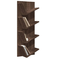 Libreria a Parete a 4 Ripiani Rovere Marrone 33x16x90 cm 840722