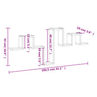 Scaffale a Parete Bianco 104,5x10x43 cm in Legno Multistrato 840723