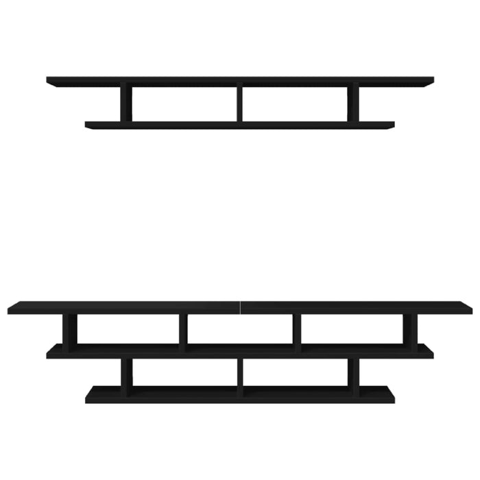 Mobili TV a Muro Neri in Legno Multistrato 840731