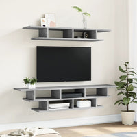 Mobili TV a Muro Grigio Cemento Legno Multistrato 840733