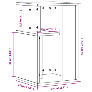 Tavolino Nero 35x35x60 cm in Legno Multistrato 840738