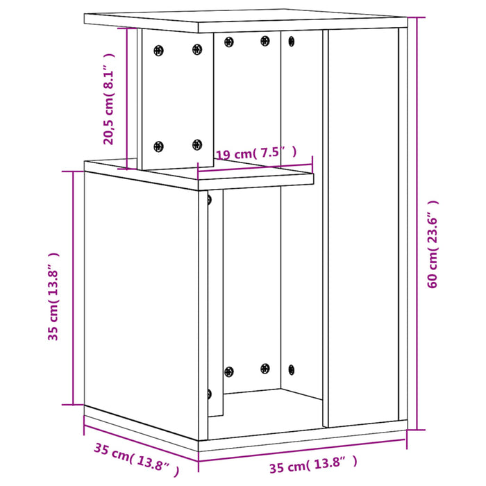 Tavolino Nero 35x35x60 cm in Legno Multistrato 840738