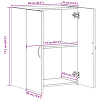 Schedario Grigio Cemento 60x32x77,5 cm in Legno Multistrato 840768