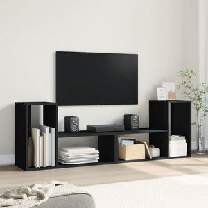 Mobili Porta TV 2 pz Neri 75x30x50 cm in Legno Multistrato 840787