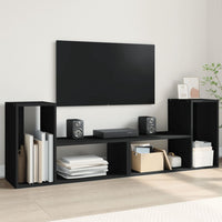 Mobili Porta TV 2 pz Neri 75x30x50 cm in Legno Multistrato 840787