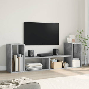 Mobili TV Muro 2pz Grigio Cemento 75x30x50 cm Legno Multistrato 840789