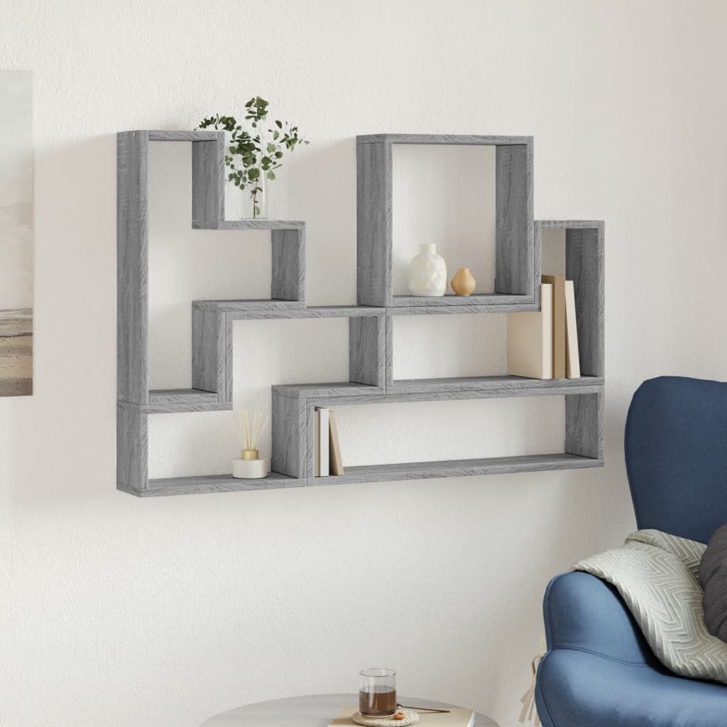 Mensola a Muro Grigio Sonoma 96x12x64 cm in Legno Multistrato 840805