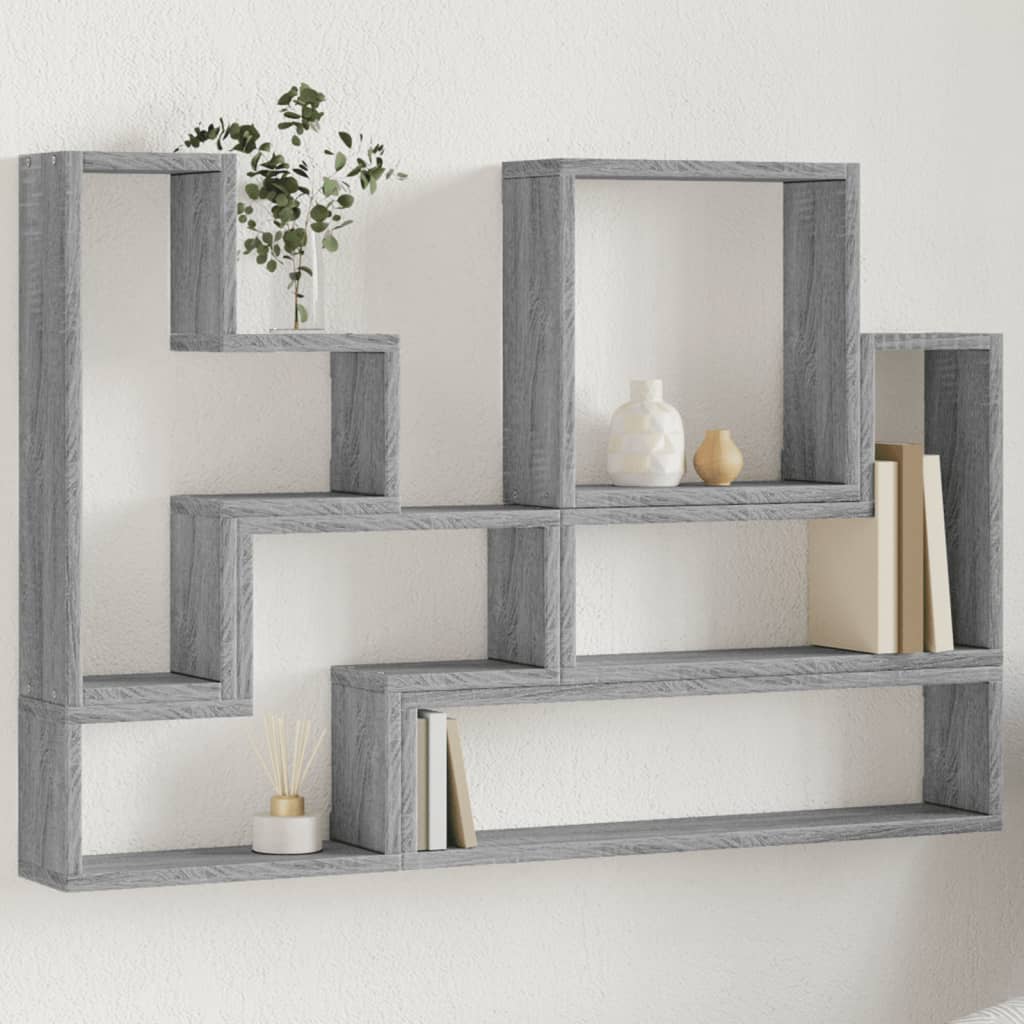 Mensola a Muro Grigio Sonoma 96x12x64 cm in Legno Multistrato 840805