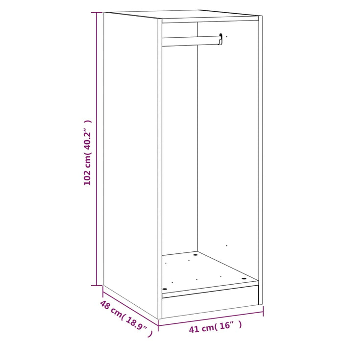 Armadio Grigio Sonoma 48x41x102 cm in Legno Multistrato 840819