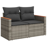 Set Divano da Giardino 8 pz con Cuscini Grigio in Polyrattan 3226039