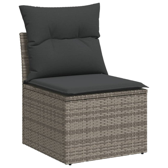 Set Divano da Giardino 8 pz con Cuscini Grigio in Polyrattan 3226039