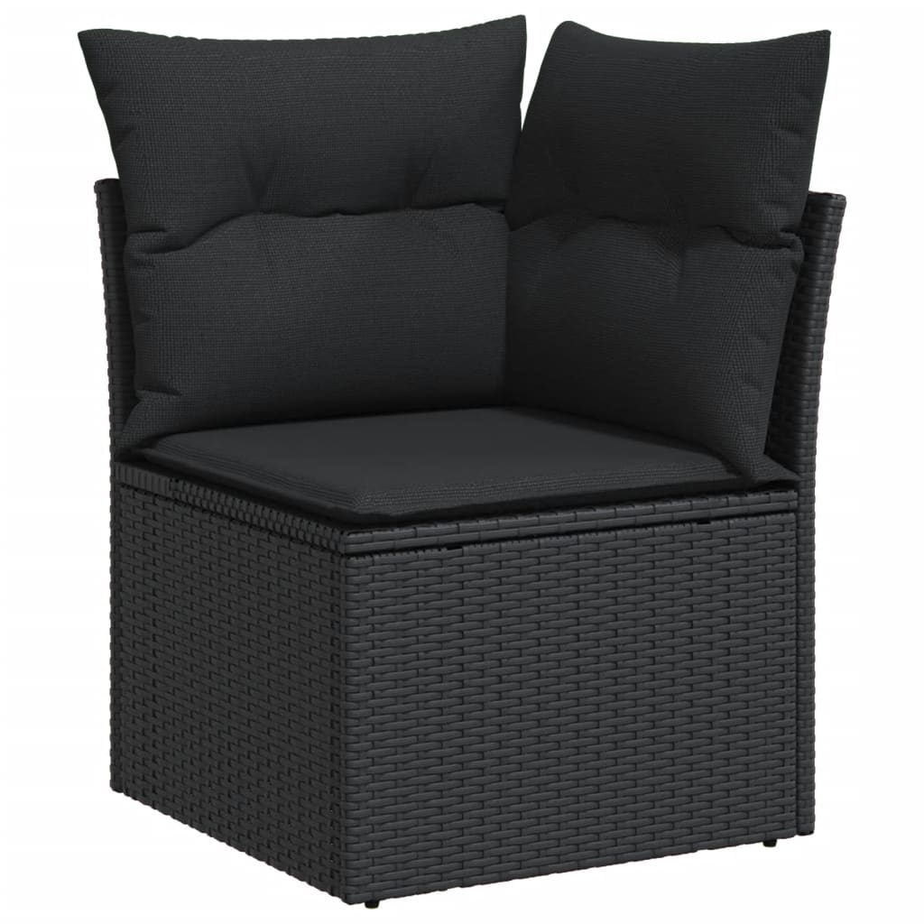 Set Divani da Giardino con Cuscini 8 pz Nero in Polyrattan 3226041