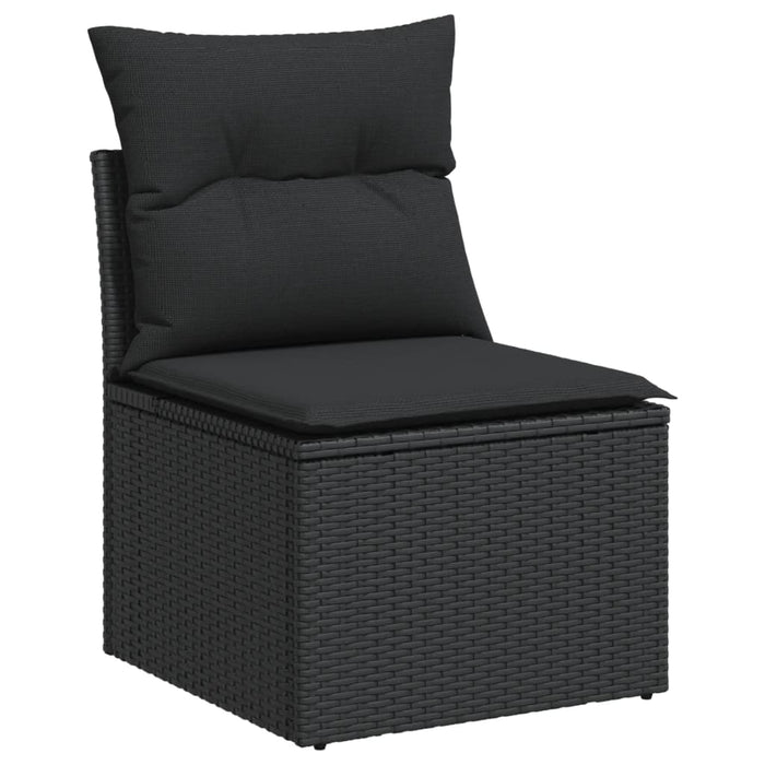 Set Divani da Giardino con Cuscini 8 pz Nero in Polyrattan 3226041