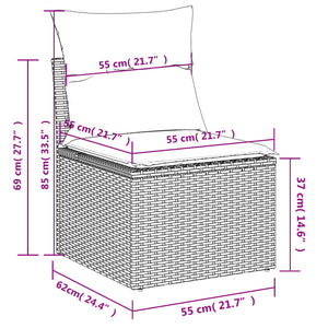 Set Divani da Giardino con Cuscini 8 pz Nero in Polyrattan 3226041