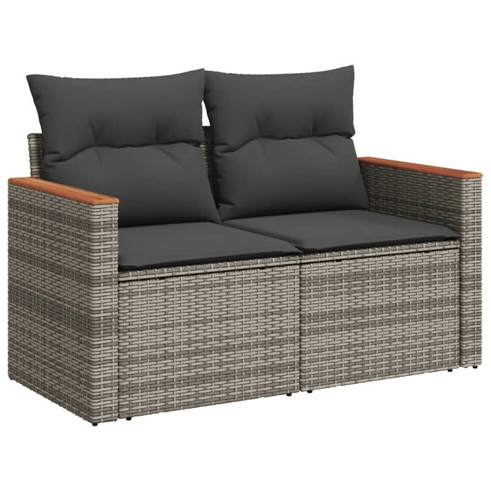 Set Divano da Giardino 8 pz con Cuscini Grigio in Polyrattan 3226046