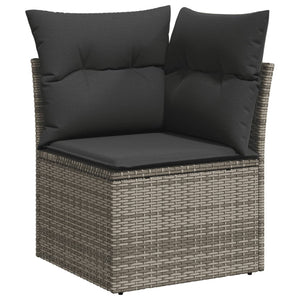 Set Divano da Giardino 8 pz con Cuscini Grigio in Polyrattan 3226046