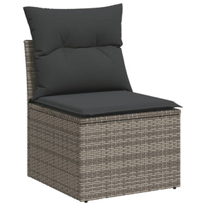 Set Divano da Giardino 8 pz con Cuscini Grigio in Polyrattan 3226046