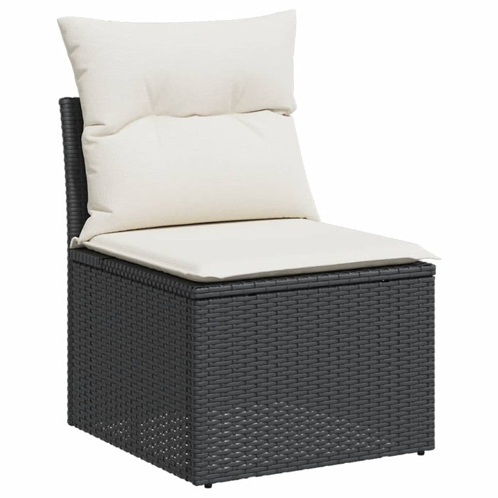 Set Divani da Giardino 9 pz con Cuscini Nero in Polyrattan 3226056