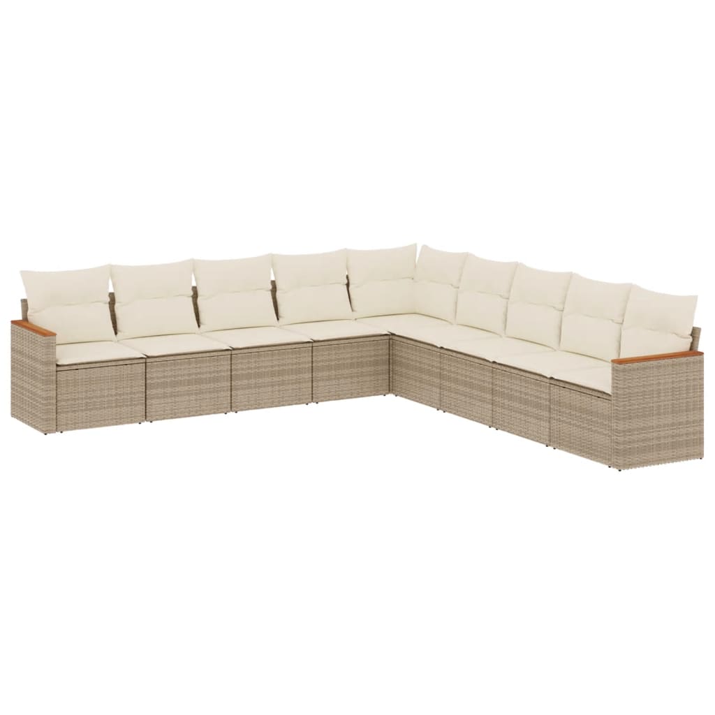 Set Divano da Giardino 9 pz con Cuscini Beige in Polyrattancod mxl 92735