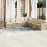 Set Divano da Giardino 9 pz con Cuscini Beige in Polyrattancod mxl 92735