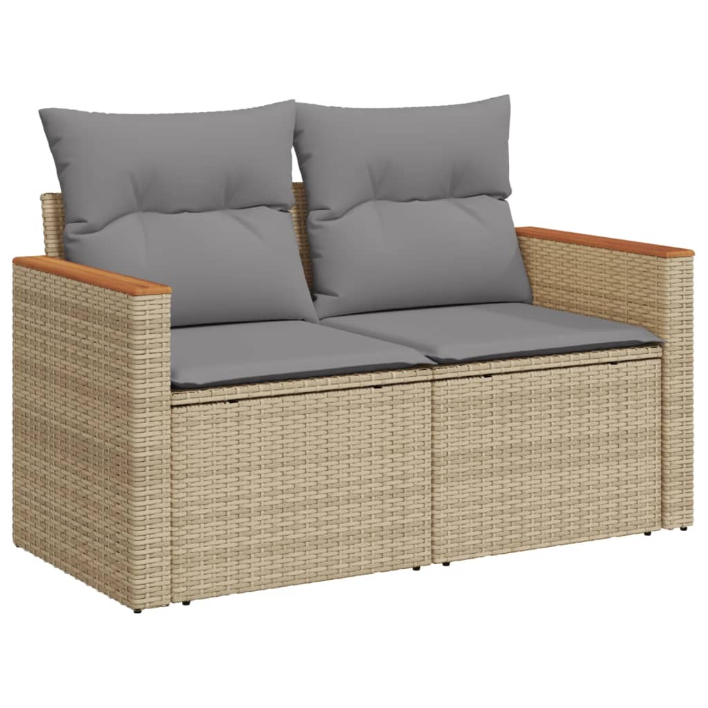 Set Divano da Giardino 9 pz con Cuscini Beige Misto Polyrattancod mxl 113064