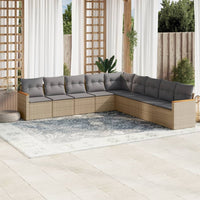 Set Divano da Giardino 9 pz con Cuscini Beige Misto Polyrattan 3226059