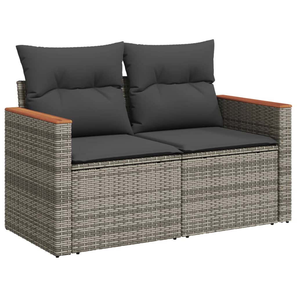 Set Divano da Giardino 10 pz con Cuscini Grigio in Polyrattancod mxl 113066