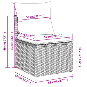 Set Divani da Giardino 10pz con Cuscini in Polyrattan Nero 3226069