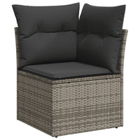 Set Divani da Giardino 11 pz con Cuscini in Polyrattan Grigio 3226081