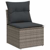 Set Divani da Giardino 11 pz con Cuscini in Polyrattan Grigio 3226081