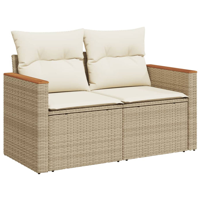 Set Divani da Giardino 11 pz con Cuscini Beige in Polyrattan 3226086