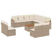 Set Divani da Giardino 12 pz con Cuscini Beige in Polyrattan 3226093