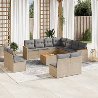 Set Divano da Giardino 12 pz con Cuscini Beige Misto Polyrattan 3226094