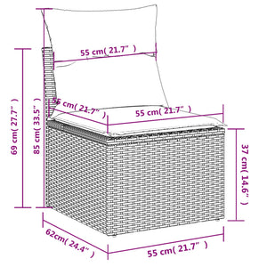 Set Divani da Giardino 10pz con Cuscini in Polyrattan Nero 3226104