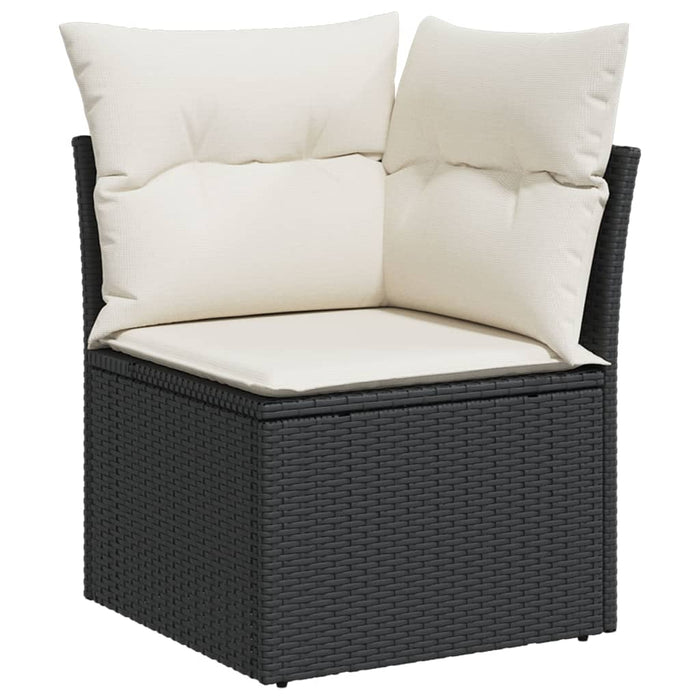 Set Divani da Giardino 10pz con Cuscini in Polyrattan Nero 3226105