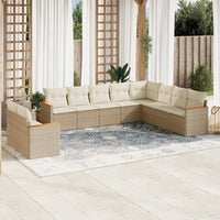 Set Divano da Giardino 10 pz con Cuscini Beige in Polyrattancod mxl 89082