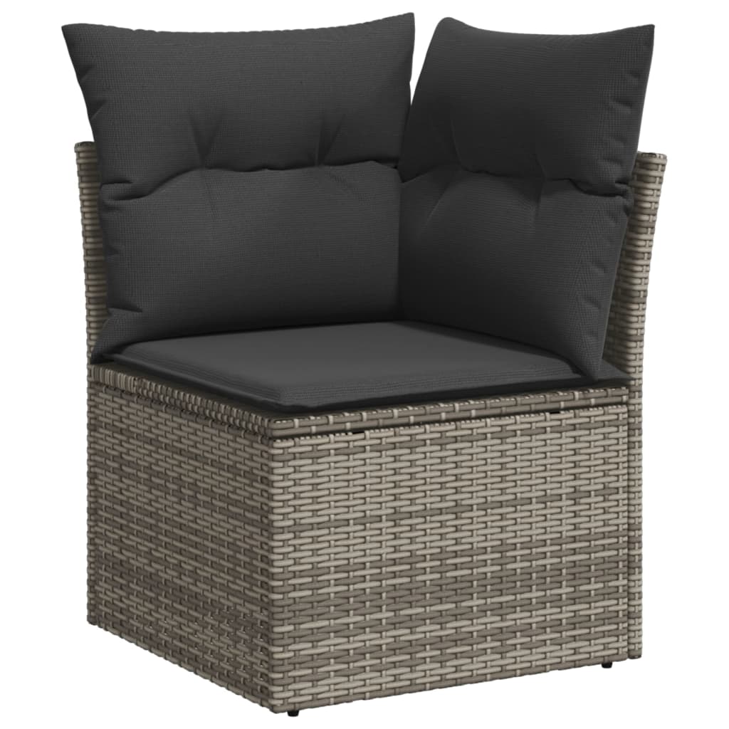 Set Divano da Giardino 10 pz con Cuscini Grigio in Polyrattan 3226116