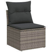 Set Divano da Giardino 10 pz con Cuscini Grigio in Polyrattan 3226116