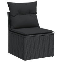 Set Divani da Giardino 11 pz con Cuscini in Polyrattan Nero 3226118