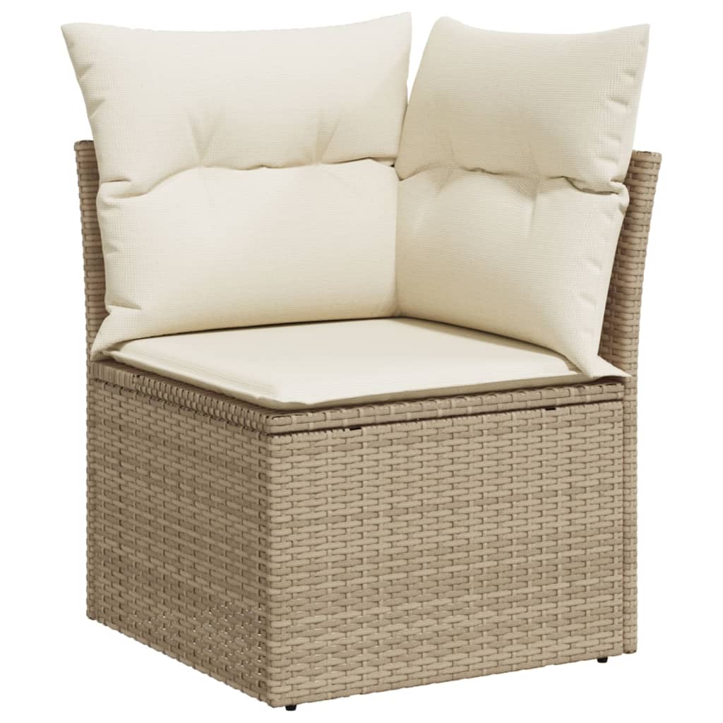 Set Divani da Giardino 11 pz con Cuscini Beige in Polyrattan 3226121