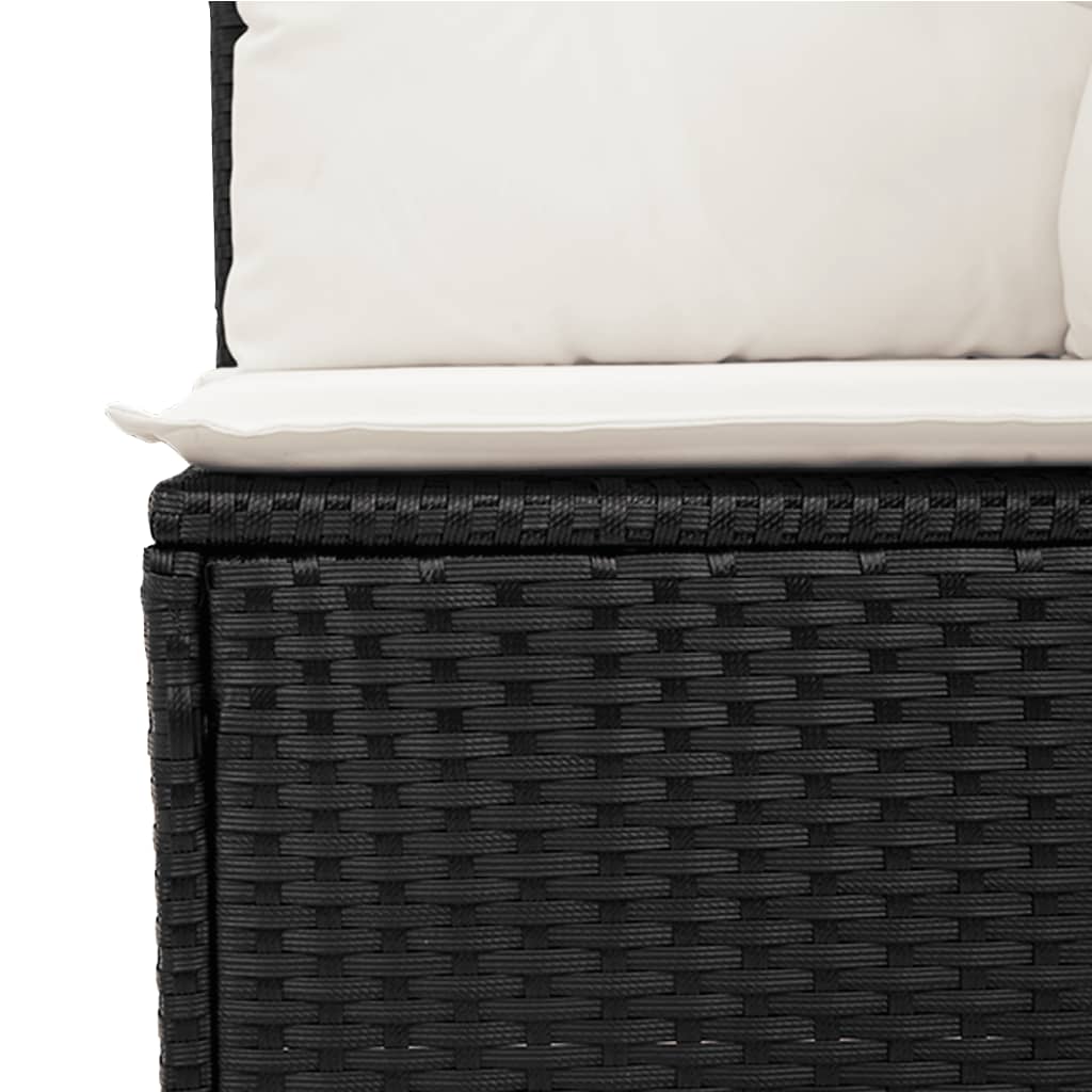 Set Divani da Giardino 11 pz con Cuscini in Polyrattan Nero 3226126