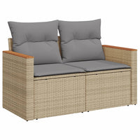 Set Divano da Giardino 11 pz con Cuscini Beige Misto Polyrattan 3226129