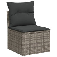 Set Divani da Giardino 11 pz con Cuscini in Polyrattan Grigio 3226130