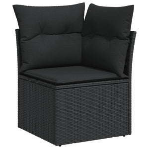 Set Divani da Giardino con Cuscini 8 pz Nero in Polyrattan 3226146