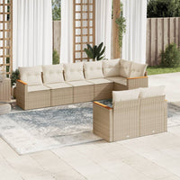 Set Divano da Giardino 8 pz con Cuscini Beige in Polyrattancod mxl 89087