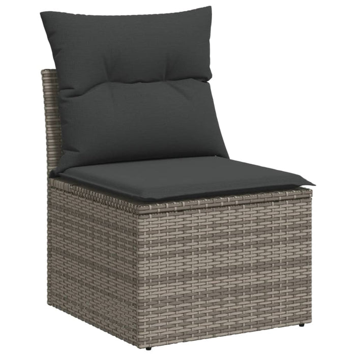 Set Divano da Giardino 8 pz con Cuscini Grigio in Polyrattan 3226151