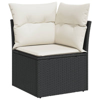 Set Divani da Giardino 9 pz con Cuscini Nero in Polyrattan 3226154