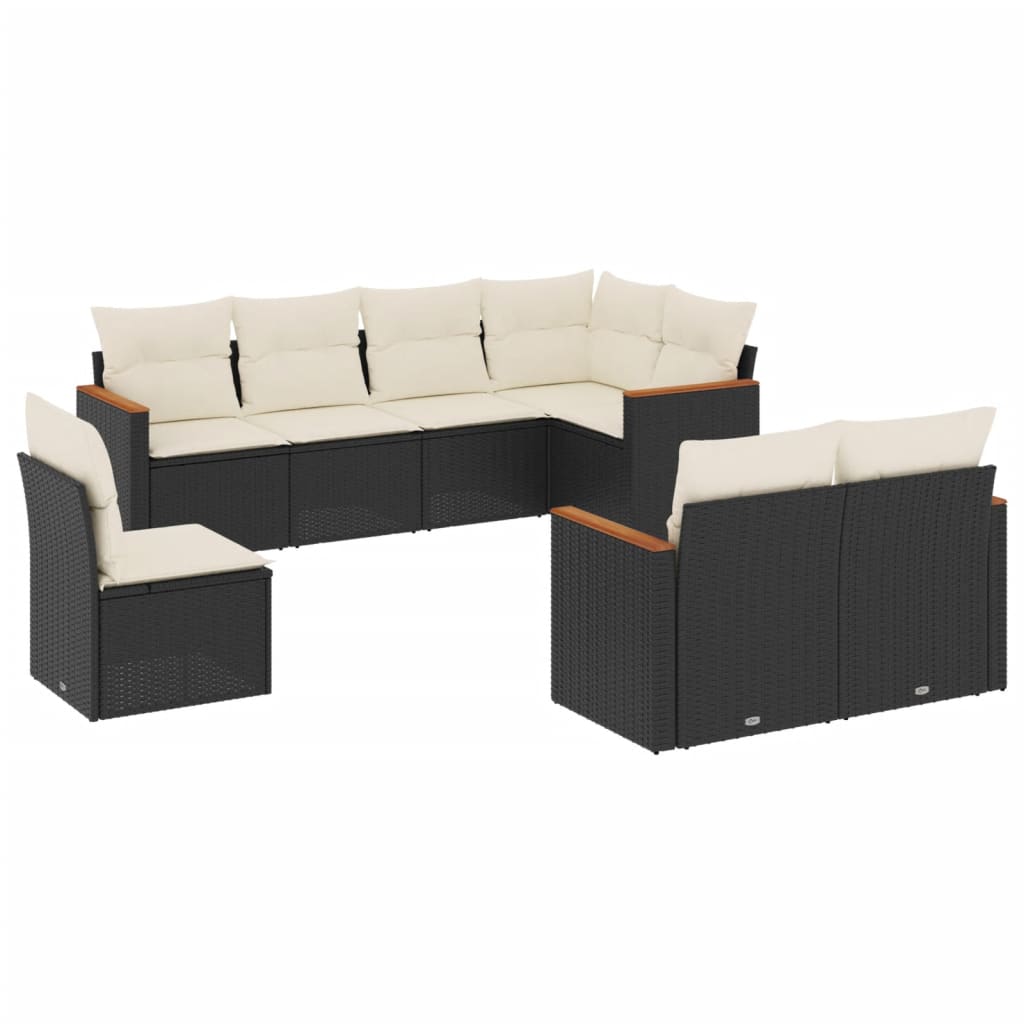 Set Divani da Giardino con Cuscini 8 pz Nero in Polyrattancod mxl 89089